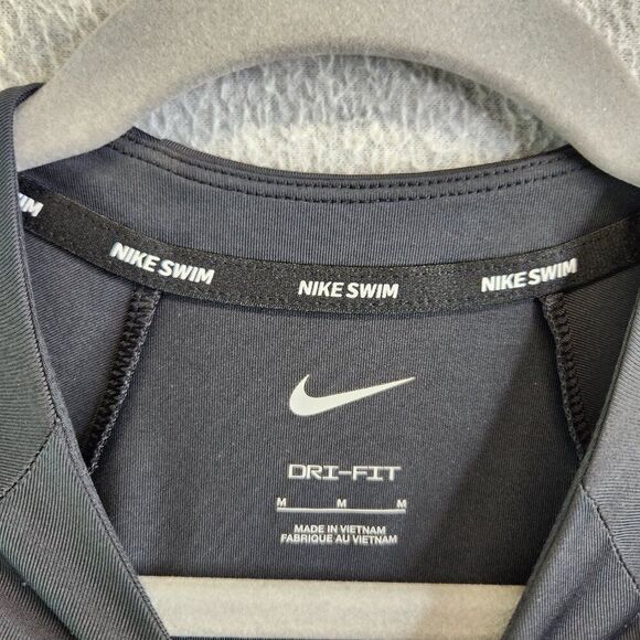 Nike Swim Top Womens M Black Hydroguard Swim Shirt UPF 40 Competition Racing - Picture 7 of 13